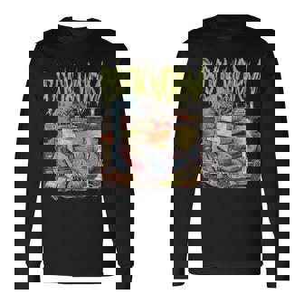 Graphic Book Worm Monster Horror Reading Book Lover Long Sleeve T-Shirt | Seseable CA