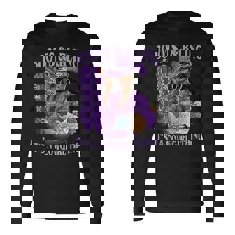 Boots And Bling Its A Cowgirl Thing Purple Cowgirl Melanin Long Sleeve T-Shirt | Seseable FR