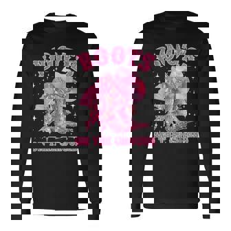 Boots On The Ground Cowgirl Western Breast Cancer Awareness Long Sleeve T-Shirt | Seseable UK