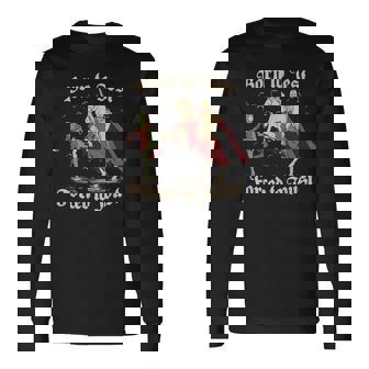 Born To Jest Forced To Joust Medieval Vintage Graphic Long Sleeve T-Shirt | Seseable UK