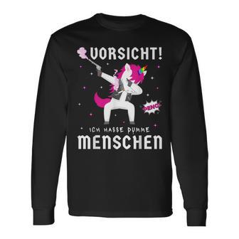 Böses Einhornarkasmus & Ironie Ich Hasse Dumme Menschen Langarmshirts - Geschenkecke