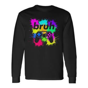 Bruh Meme Video Game Controller Cool Gamer Boy N Boys Men Long Sleeve T-Shirt - Thegiftio UK