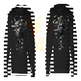 Buffalo Cape Water Buffalos Safari South African Buffalo Long Sleeve T-Shirt | Mazezy