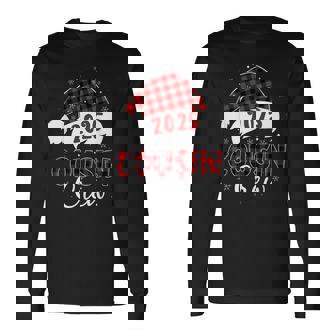 Buffalo Plaid Santa 2025 Cousin Crew Christmas Xmas Holiday Long Sleeve T-Shirt | Seseable CA