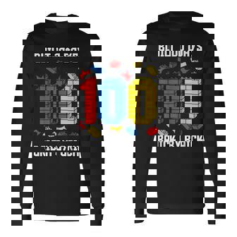 Built 100 Days Brick By Brick 100 Days Of School Long Sleeve T-Shirt - Monsterry