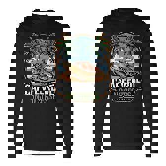 Caboerde Diseño De Tortuga De Playa Y Palma Camiseta de manga larga - Regaloses