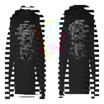 Cane Corso Perro Dueño Dibujos Animados Con Un Cane Corso Camiseta de manga larga - Regaloses