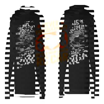 Car Racing Remote Control Old Man With RC Car Long Sleeve T-Shirt | Mazezy