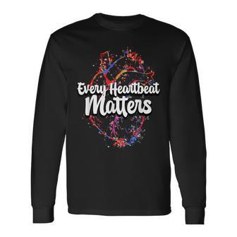 Cardiovascular Support Wear Red Heart Health Awareness Month Long Sleeve T-Shirt - Thegiftio UK