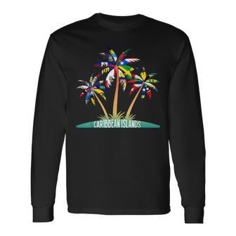 Caribbean Islands Flags West Indies Flags Long Sleeve T-Shirt | Mazezy