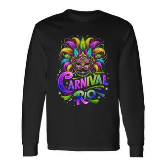 Carnival Costume Rio Brazil Souvenir Mardi Gras Festival Long Sleeve T-Shirt - Monsterry