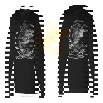 Carpe Commune Pêche Cadeau Pêcheur Poisson T-shirt à manches longues - Cadeauxyz