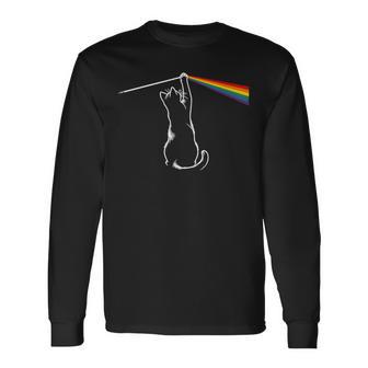 Cat Rock Music Cat Colors Long Sleeve T-Shirt - Thegiftio UK