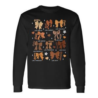 Celebrating Black History With Educated Leader Coquette Bow Long Sleeve T-Shirt | Seseable FR