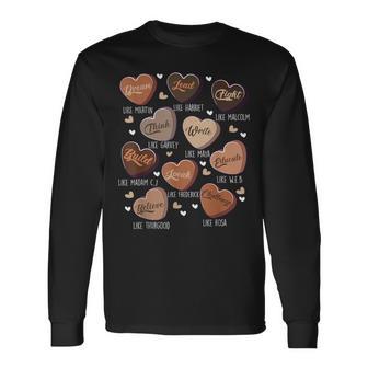 Celebrating Black History With Educated Leader Hearts Long Sleeve T-Shirt | Seseable FR