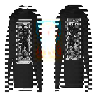 Cerberus Tarot Card And Mythical Hells Guard Long Sleeve T-Shirt - Thegiftio