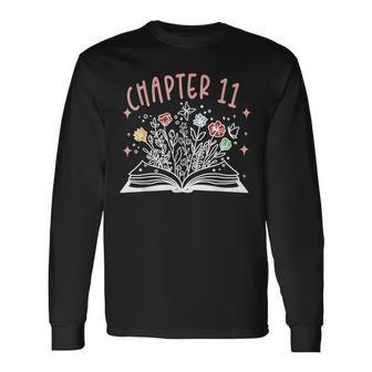 Chapter 11Th Birthday Bookworm 11 Years Old For Book Loves Long Sleeve T-Shirt - Thegiftio UK