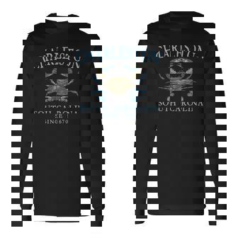 Charleston South Carolina Blue Crab Since 1670 Pale Blue Long Sleeve T-Shirt | Mazezy