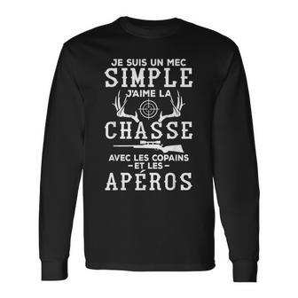 Chasseur Et Apéro Cadeau Pour La Chasseanglier Et Gibier T-shirt à manches longues - Cadeauxyz