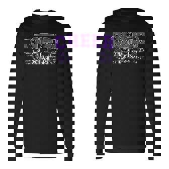 Cheer Sister My Favorite Cheerleader Calls Me Sisters Purple Long Sleeve T-Shirt | Mazezy