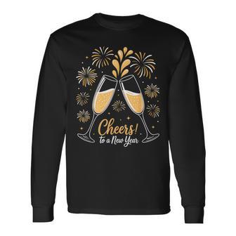 Cheers To A New Year Eve Party Countdown Happy New Year 2026 Long Sleeve T-Shirt - Thegiftio UK
