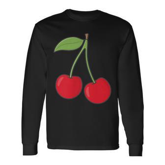 Cherry Pocket Cherries Fruit Long Sleeve T-Shirt - Thegiftio UK
