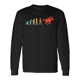 Cheval Et Arc Evolution Rétro Tir À L'arc Chevaux Cavalier T-shirt à manches longues - Cadeauxyz