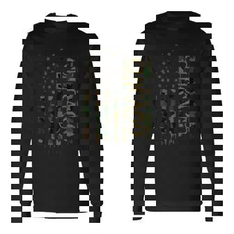 Chicagotati Uniti Distressed Camo W Bandiera Deglitati Uniti Maglietta a maniche lunghe - Novitaregali