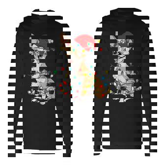 Chihuahua Dog Christmas Lights Santa Xmas Pet Dog Lover Long Sleeve T-Shirt - Monsterry
