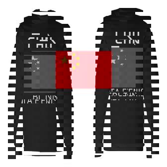 China Table Tennis Chinese Ping Pong Athlete CHN Flag Pride Long Sleeve T-Shirt | Mazezy