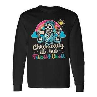 Chronically Ill Skeleton Invisible Illness Chronic Pain Ms Long Sleeve T-Shirt - Thegiftio UK