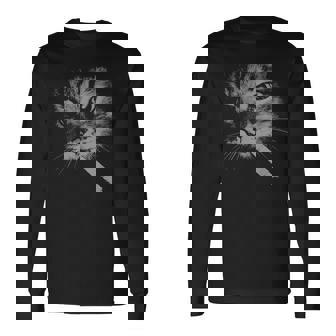 Cigarette Kitten Smoking Cat Meme Stupid Brainrot Long Sleeve T-Shirt - Thegiftio