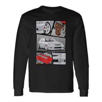 Civic Ek B16 Engine Type R Japanese Car Long Sleeve T-Shirt - Thegiftio UK