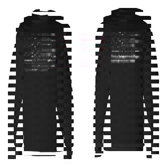 Clan Macdonald Dress Scottish Tartan Us Flag Kilt Scotland Long Sleeve T-Shirt - Thegiftio