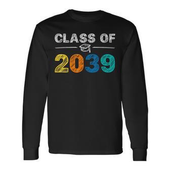 Class Of 2039 Grow With Me First Day Of School Graduation Long Sleeve T-Shirt | Mazezy