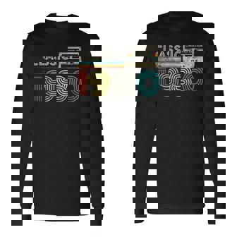 Classic 1980 Retro Birthday Idea 1980 Cassette Tape Vintage Long Sleeve T-Shirt - Thegiftio