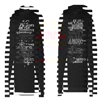 Classic Motorcycle Biker Grandpa 80th Birthday All Men Are Long Sleeve T-Shirt | Mazezy