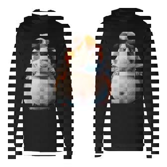 Cochon D'inde Amusant Et Moelleux Avec Grosentre Gros Amateur De Cochon D'inde T-shirt à manches longues - Cadeauxyz