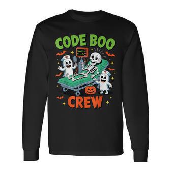 Code Boo Crew Medical Halloween Costume Nursing Hospital Long Sleeve T-Shirt - Thegiftio