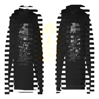 Collecteur De Champignons Morchel Champignon Rétro Espèces De Champignons Dans La Forêt T-shirt à manches longues - Cadeauxyz