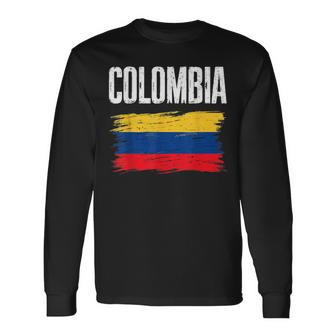 Colombia Flag Jersey Colombian Soccer Team Colombian Long Sleeve T-Shirt - Thegiftio UK