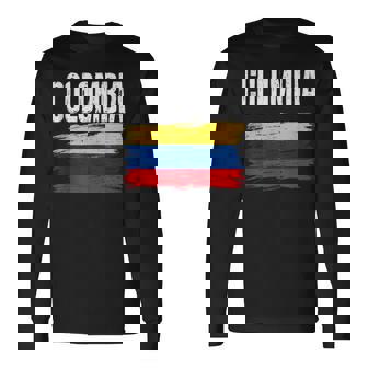 Colombia Flag Jersey Colombian Soccer Team Colombian Long Sleeve T-Shirt | Mazezy