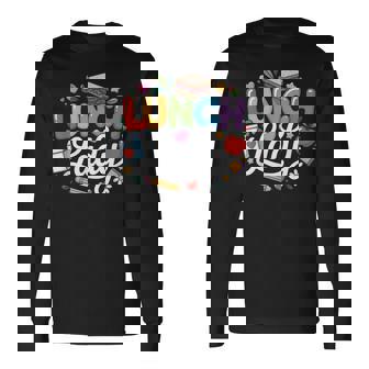 Colorful Lunch Lady Appreciation Retro Back To School Long Sleeve T-Shirt | Seseable FR