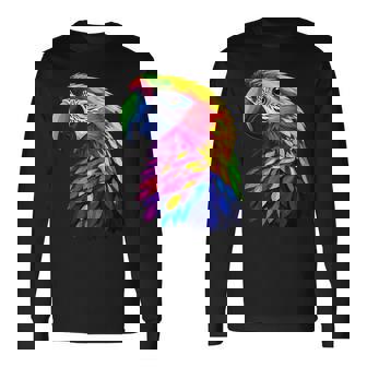 Colorful Macaw Vibrant Rainforest Birds Jungle Animals Black Long Sleeve T-Shirt - Thegiftio