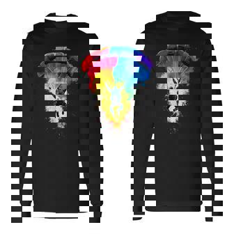 Colorful Skydiving Skydiver Skydive Long Sleeve T-Shirt - Monsterry