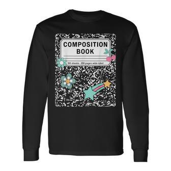 Composition Book Notebook Teachers Matching Group Halloween Long Sleeve T-Shirt - Thegiftio UK