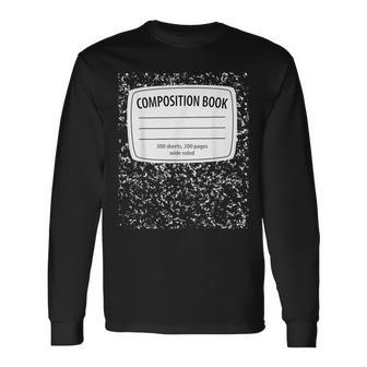 Composition Notebook Costume Matching Group Halloween Long Sleeve T-Shirt - Monsterry