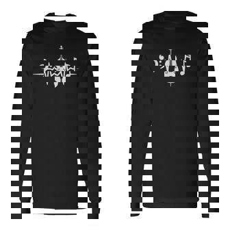 Contrabajista Latido Del Corazón Contrabajo Camiseta de manga larga - Regaloses