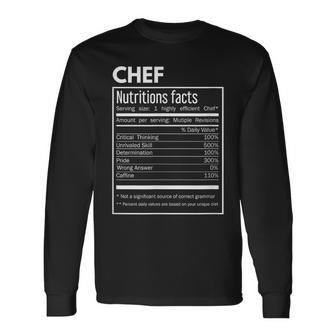 Cook Chef Datos Nutricionales Divertidos Camiseta de manga larga - Regaloses