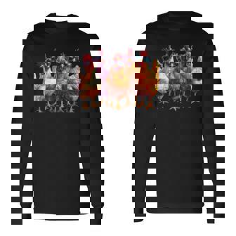 Cool Chickens Sunglasses Graphic Humor Farm Long Sleeve T-Shirt - Thegiftio